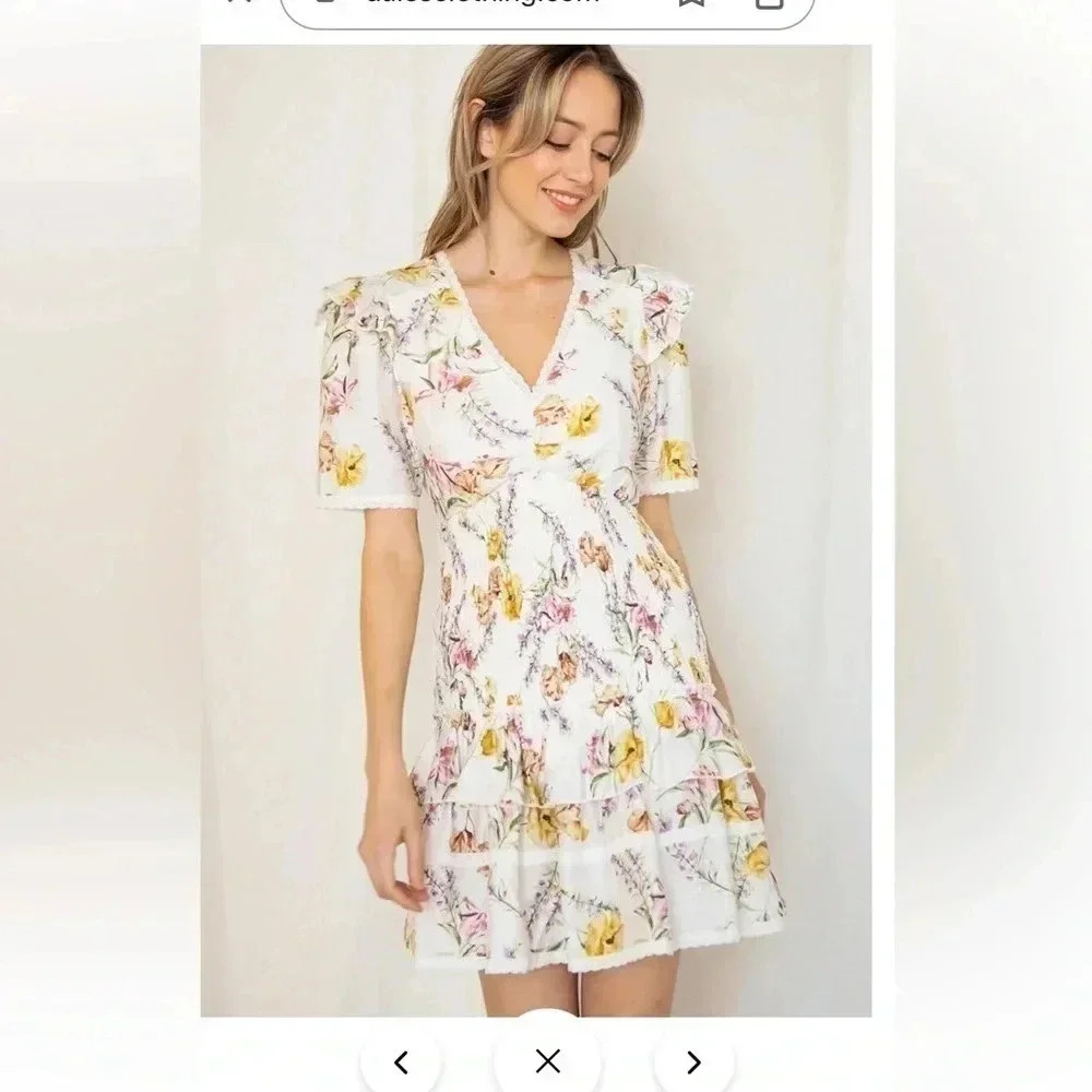 Fanco Ruffled short sleeve mini dress- NWT- Size L